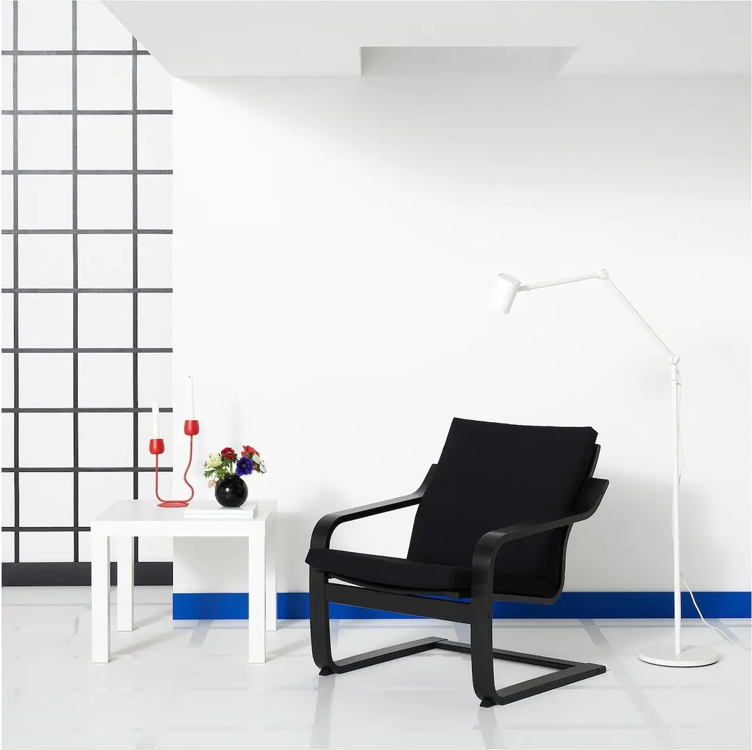 Fotoliu Ikea Poang/Vissle (Negru)