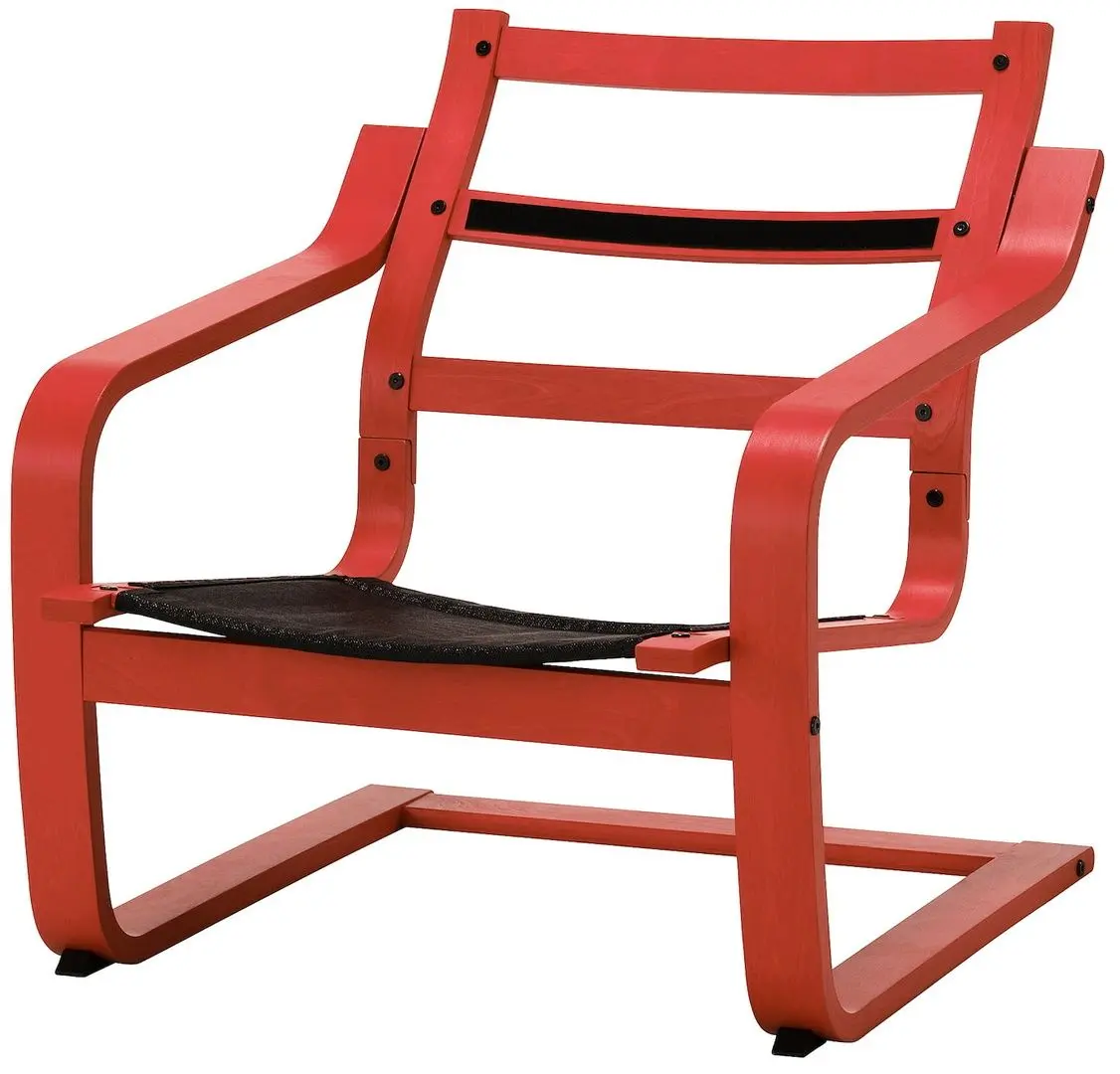 Fotoliu Ikea Poang/Vissle (Rosu/Negru)