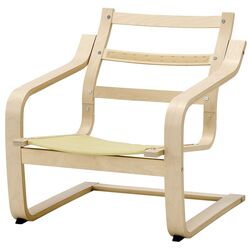 Fotoliu Ikea Poang/Vissle (Natural/Bej/Negru) Thumb