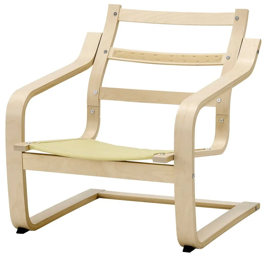 Fotoliu Ikea Poang/Vissle (Natural/Bej/Negru)