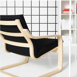 Fotoliu Ikea Poang/Vissle (Natural/Bej/Negru) Thumb