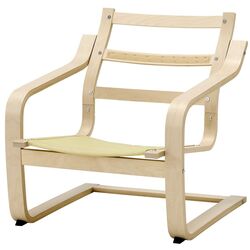 Fotoliu Ikea Poang/Vissle (Natural/Bej/Rosu) Thumb