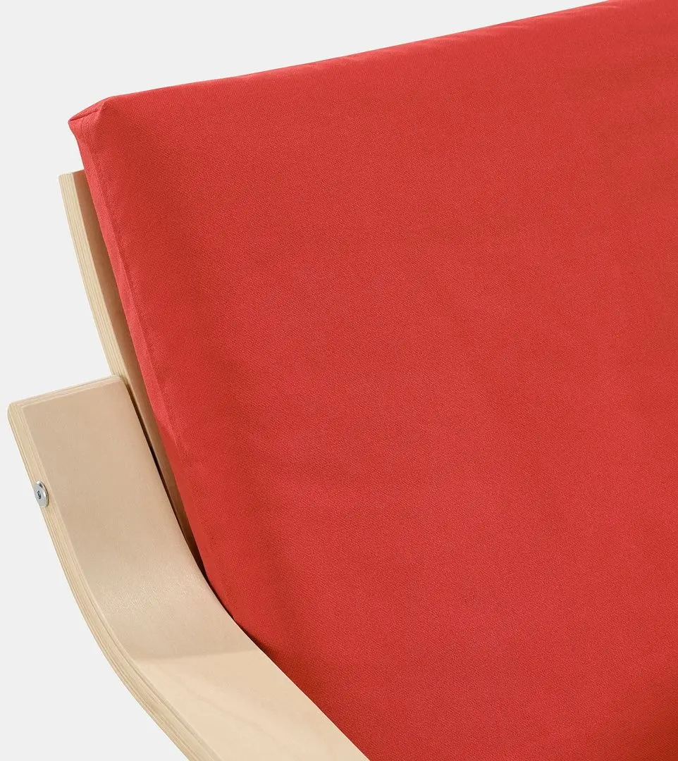 Fotoliu Ikea Poang/Vissle (Natural/Bej/Rosu)