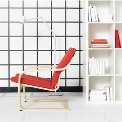 Fotoliu Ikea Poang/Vissle (Natural/Bej/Rosu) Thumb