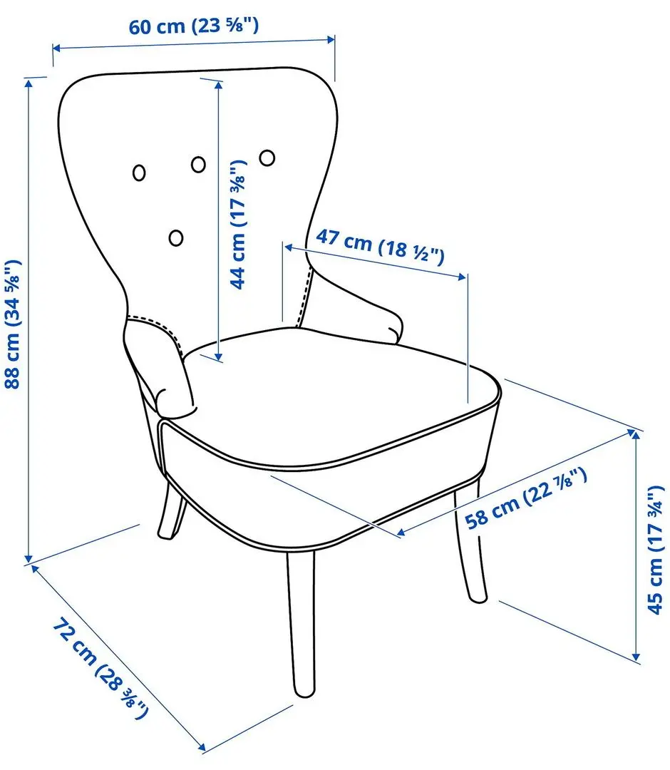 Кресло Ikea Remsta/Hakebo (Бежевый)