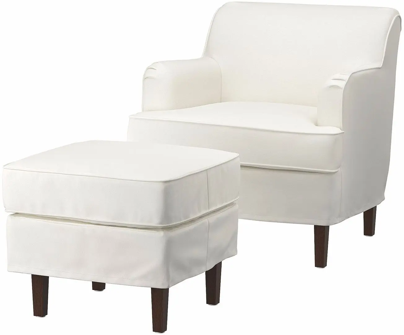 Fotoliu Ikea Rocksjon/Blekinge cu puf (Alb)