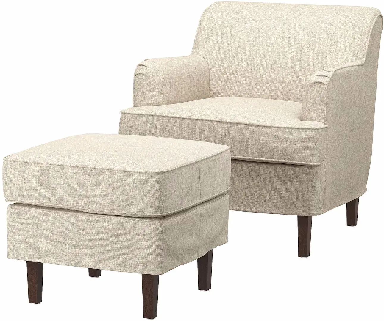 Fotoliu Ikea Rocksjon/Kilanda cu puf (Bej Deschis)