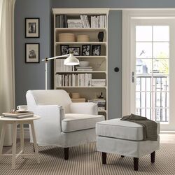 Fotoliu Ikea Rocksjon/Klovsta cu puf (Gri/Alb) Thumb