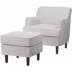 Fotoliu Ikea Rocksjon/Klovsta cu puf (Gri/Alb) Thumb