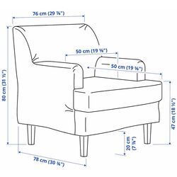 Fotoliu Ikea Rocksjon/Klovsta cu puf (Gri/Alb) Thumb