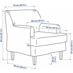 Fotoliu Ikea Rocksjon/Klovsta (Gri/Alb) Thumb
