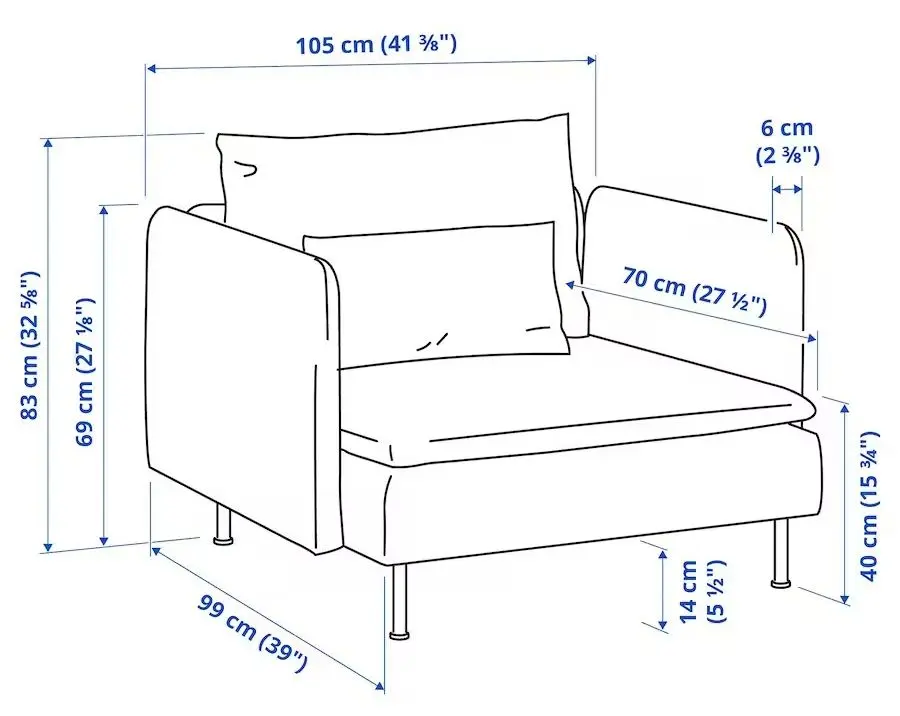 Кресло Ikea Soderhamn (Фридтуна Темно-серая)