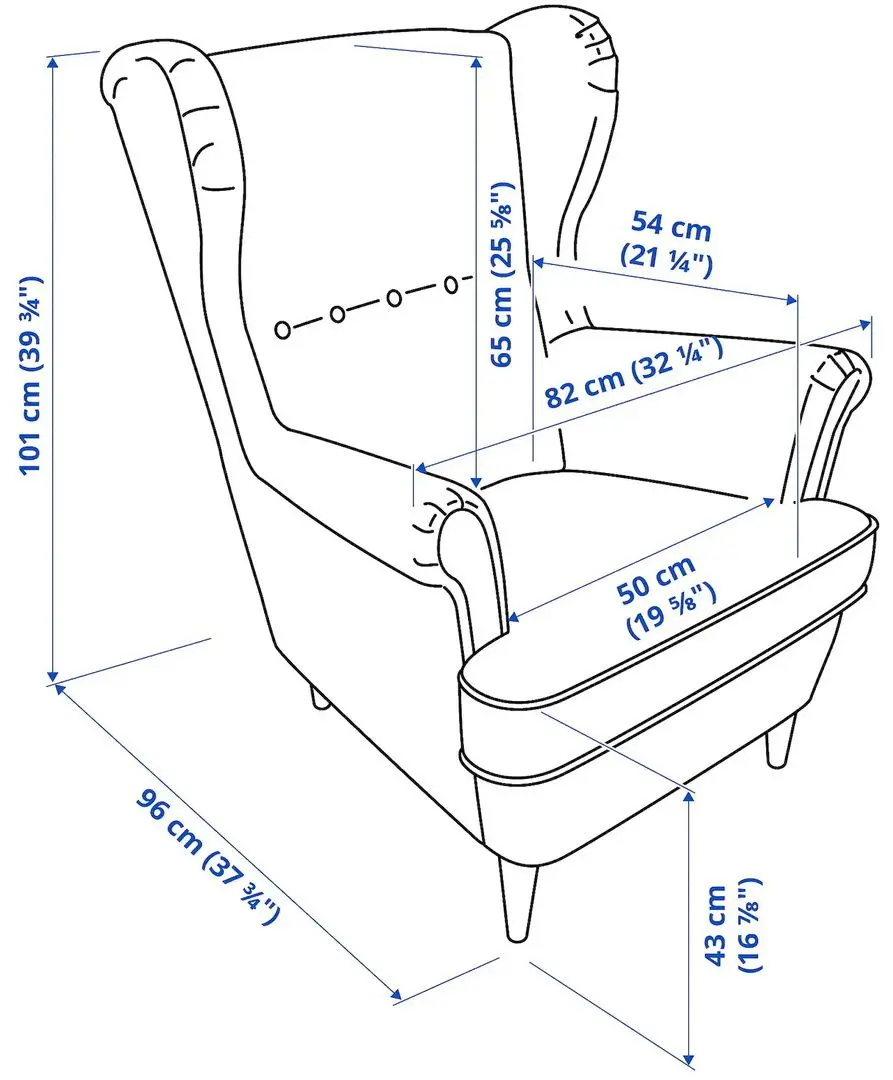 Fotoliu Ikea Strandmon (Kelinge Bej)