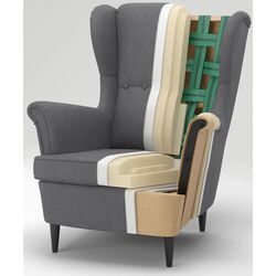 Fotoliu Ikea Strandmon (Nordvalla Gri Inchis) Thumb