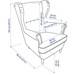Fotoliu Ikea Strandmon cu brate (Skiftebo Galben) Thumb