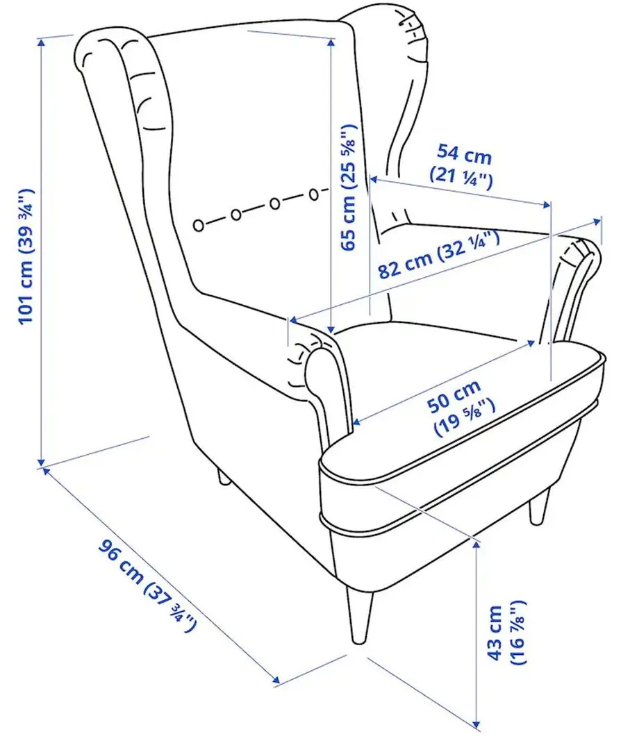 Fotoliu Ikea Strandmon cu brate (Skiftebo Galben) - 8