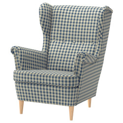 Fotoliu Ikea Strandmon/Sulviken (Albastru/Bej)