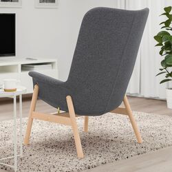Fotoliu Ikea Vedbo/Gunnared spatar inalt (Gri inchis) Thumb