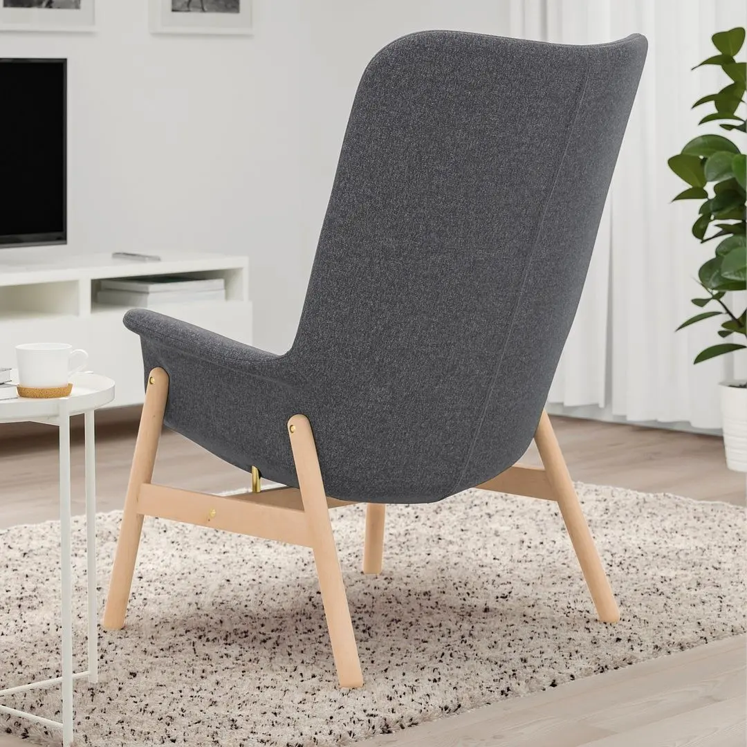 Fotoliu Ikea Vedbo/Gunnared spatar inalt (Gri inchis)