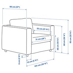 Fotoliu Ikea Vimle (Gunnared Bej) Thumb