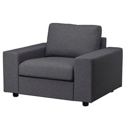 Fotoliu Ikea Vimle cu brate late (Gunnared Gri Mediu)
