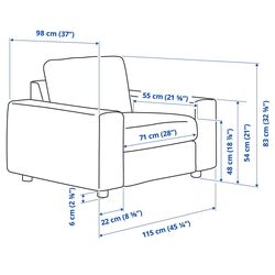 Fotoliu Ikea Vimle/Gunnared cu brate late (Bej) Thumb