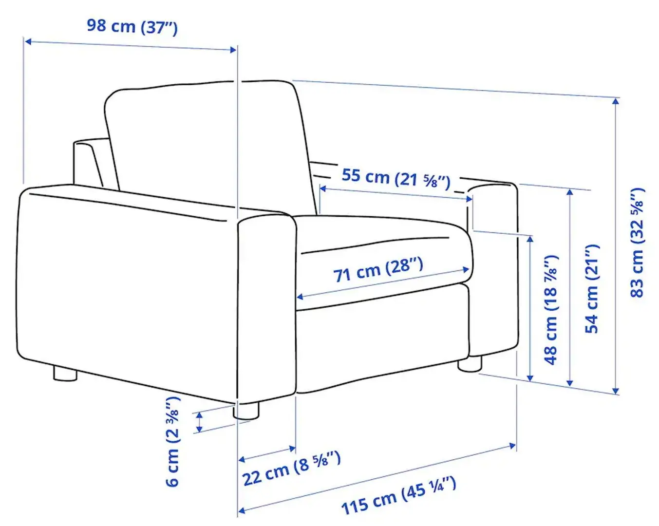 Fotoliu Ikea Vimle cu brate late (Hallarp Bej)