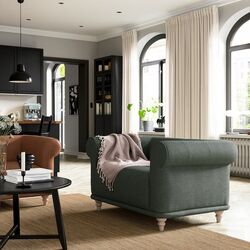 Кресло Ikea Viskafors 1.5-местный (Лейде Серый/Зеленый/Береза) Thumb