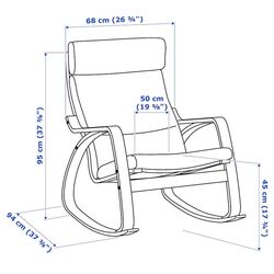 Кресло-качалка Ikea Poang/Glose (Шпон белого дуба/Экрю) Thumb