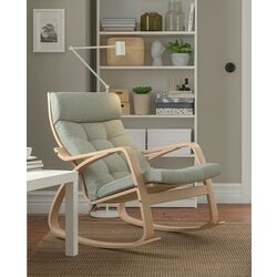 Fotoliu balansoar Ikea Poang (Furnir Stejar Alb/Gunnared Verde Deschis)