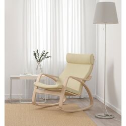 Fotoliu balansoar Ikea Poang (Furnir Stejar Alb/Glose Ecru)