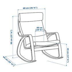 Fotoliu balansoar Ikea Poang (Furnir Stejar Alb/Glose Ecru) Thumb