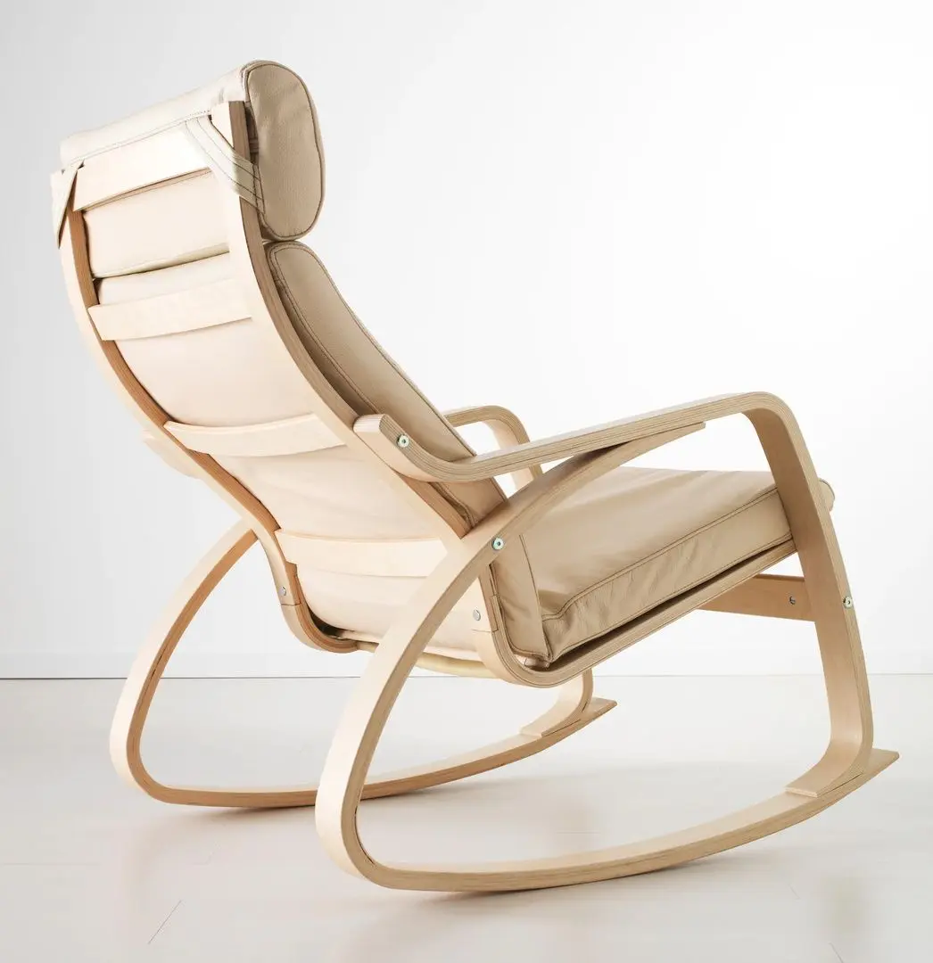 Fotoliu balansoar Ikea Poang (Furnir Mesteacan/Glose Ecru)