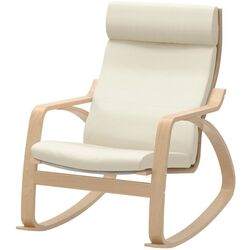 Fotoliu balansoar Ikea Poang (Furnir Mesteacan/Glose Ecru)