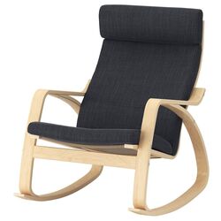 Fotoliu balansoar Ikea Poang (Furnir Mesteacăn/Hillared Antracit)