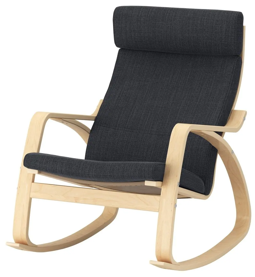 Fotoliu balansoar Ikea Poang (Furnir Mesteacăn/Hillared Antracit)