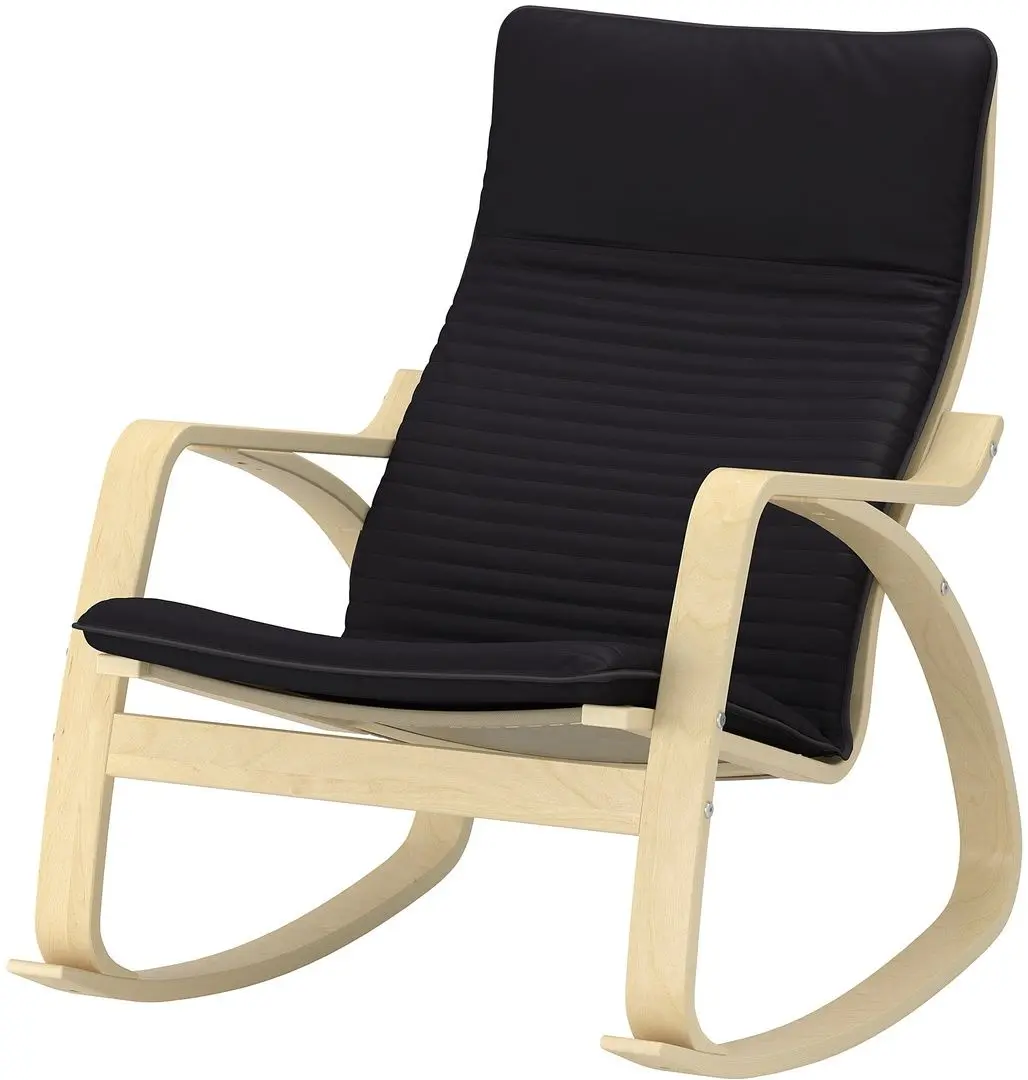 Fotoliu balansoar Ikea Poang (Furnir Mesteacăn/Knisa Negru)