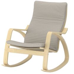 Fotoliu balansoar Ikea Poang (Furnir Mesteacăn/Knisa Bej Deschis)