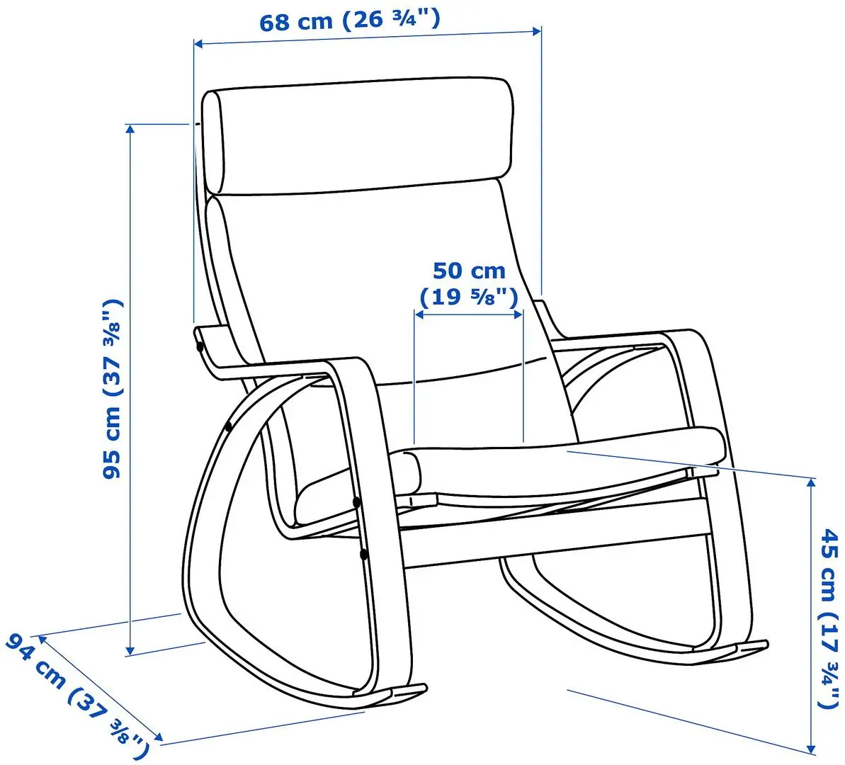 Fotoliu balansoar Ikea Poang (Negru-Maro/Glose Ecru)