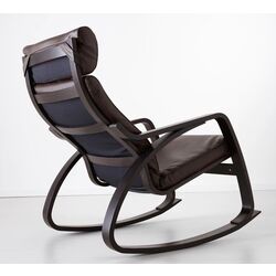 Кресло-качалка Ikea Poang/Glose (Черно-коричневый/Темно-коричневый) Thumb