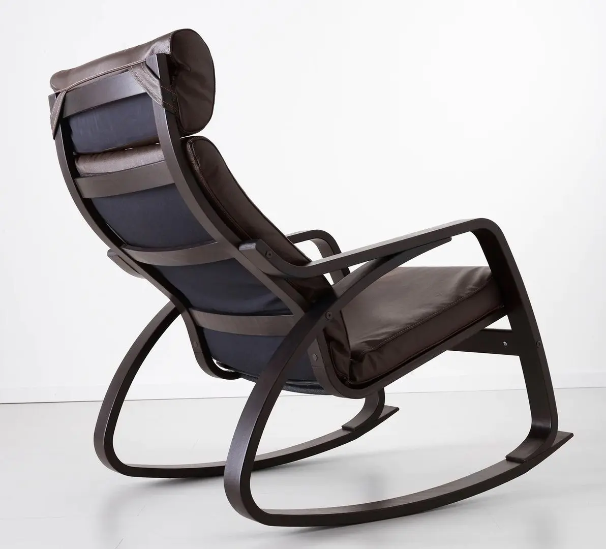 Кресло-качалка Ikea Poang/Glose (Черно-коричневый/Темно-коричневый) - 3