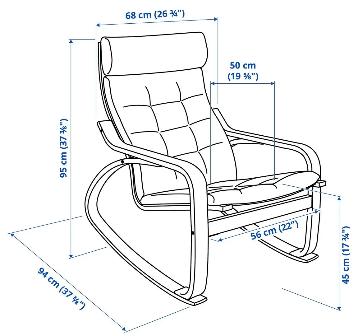 Fotoliu balansoar Ikea Poang (Negru-Maro/Gunnared Gri Inchis)