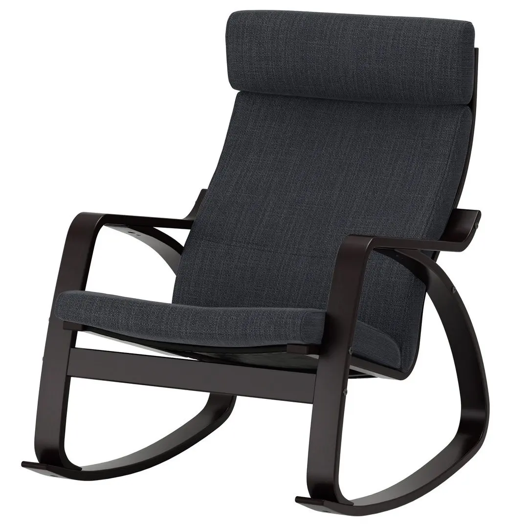 Fotoliu balansoar Ikea Poang (Negru-maro/Hillared Antracit)