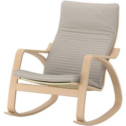 Fotoliu balansoar Ikea Poang (Furnir Stejar Alb/Knisa Bej Deschis)