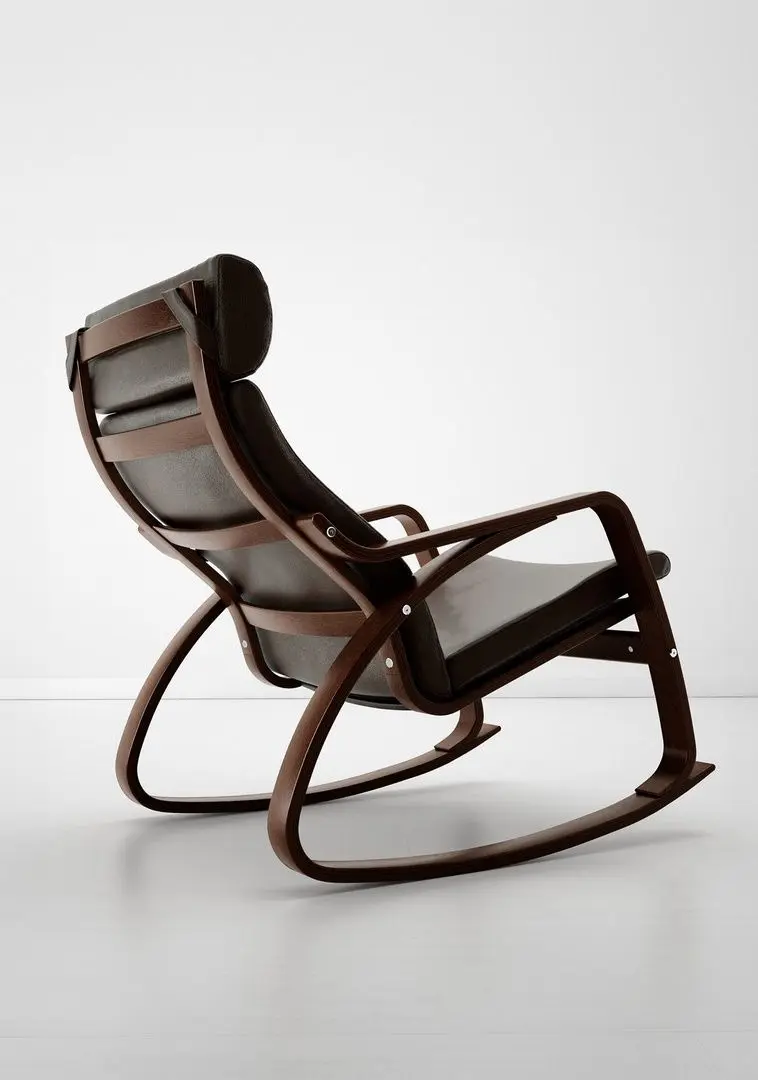 Кресло-качалка Ikea Poang (Коричневый/Глосе Темно-коричневый) - 4