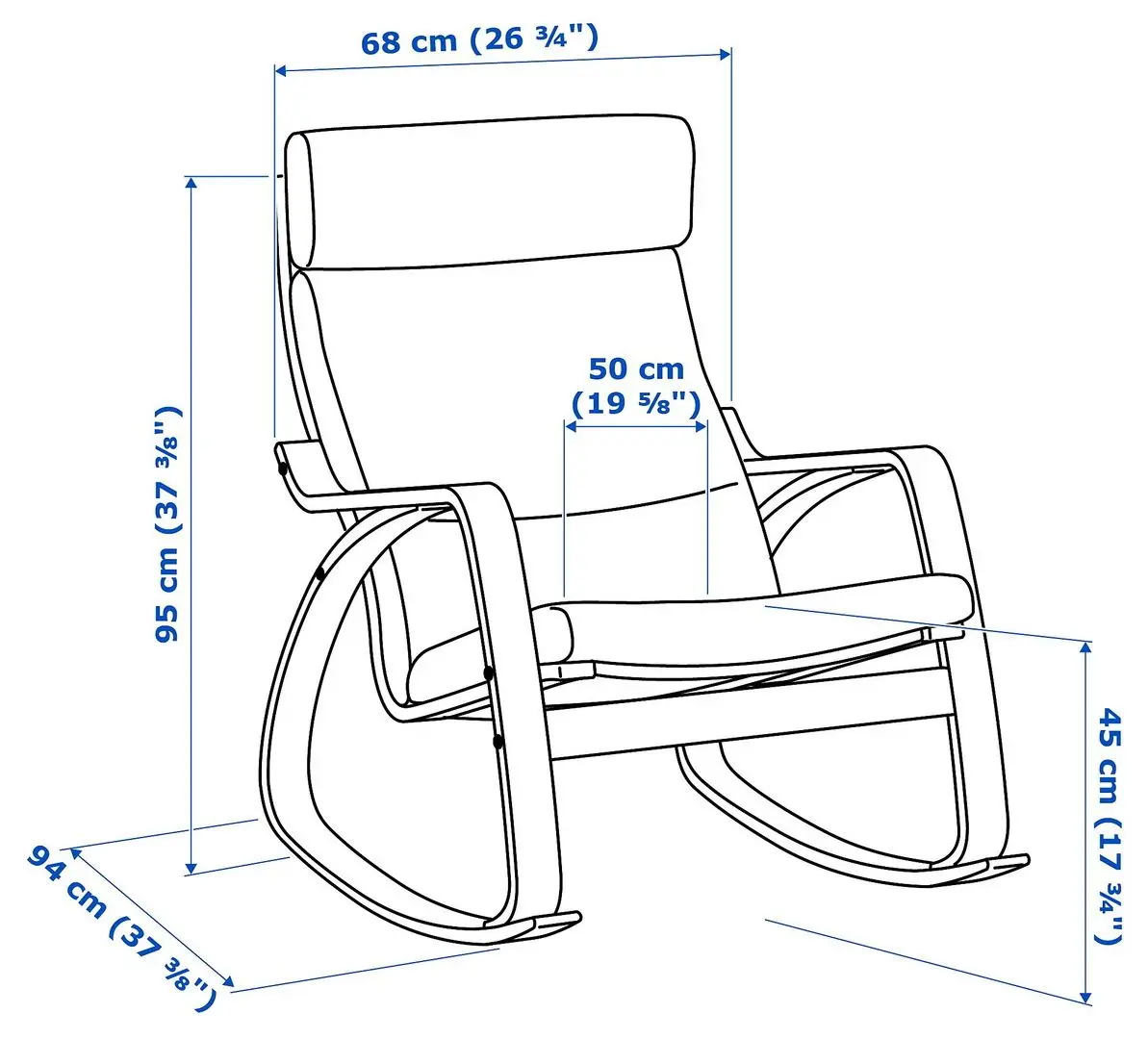 Кресло-качалка Ikea Poang (Коричневый/Глосе Темно-коричневый) - 2