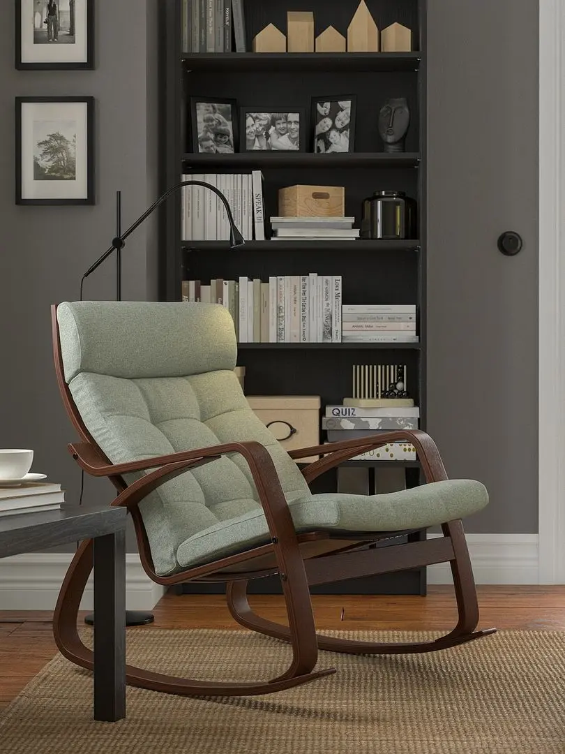 Fotoliu balansoar Ikea Poang (Maro/Gunnared Verde Deschis)