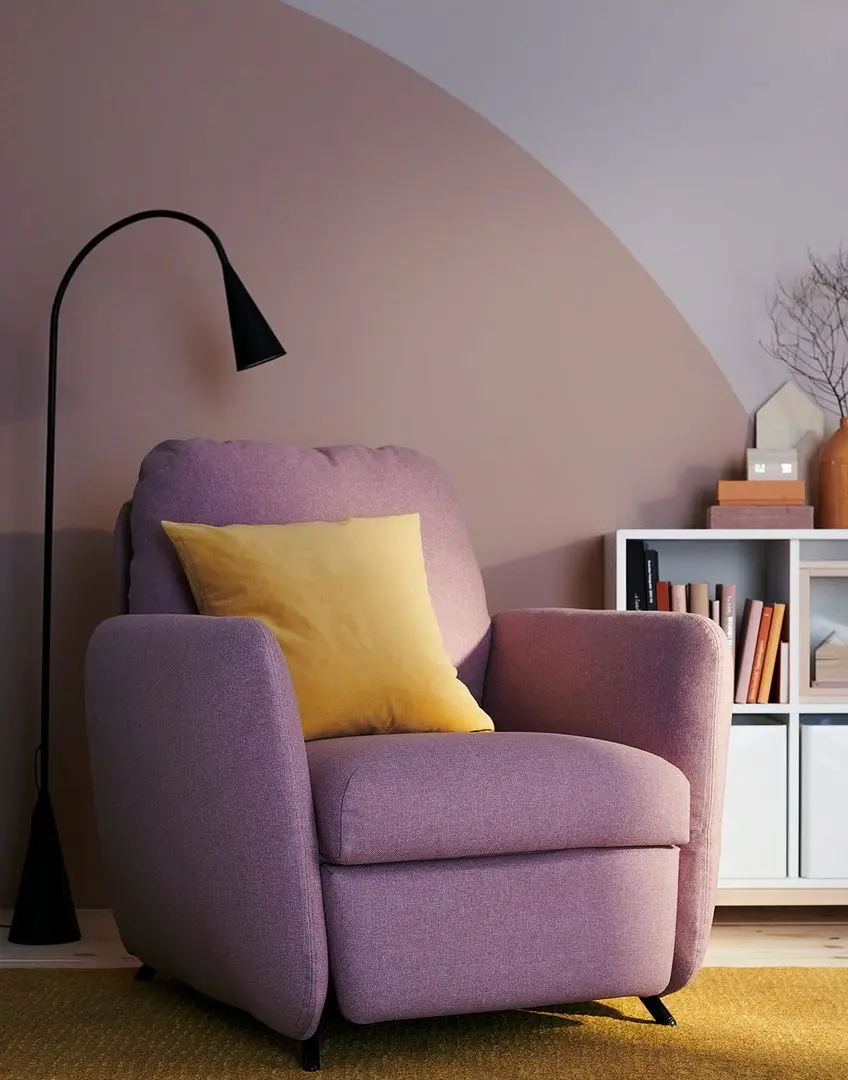 Fotoliu-recliner Ikea Ekolsund/Gunnared (Roz-maro deschis)
