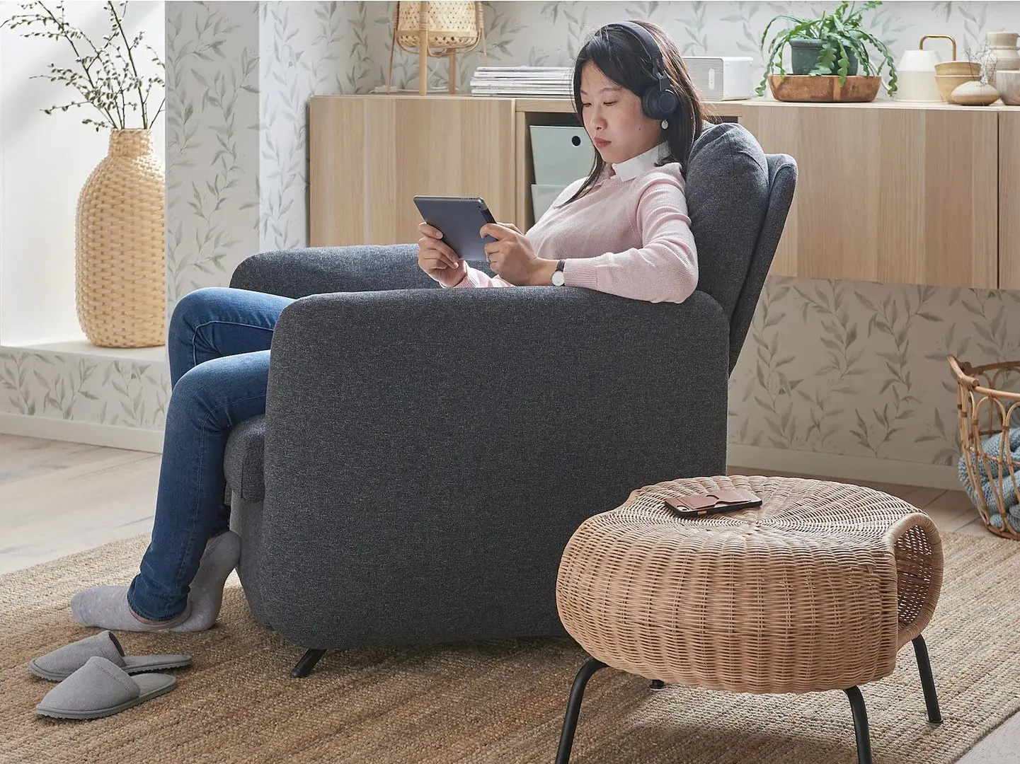 Fotoliu-recliner Ikea Ekolsund (Gunnared Gri Inchis)