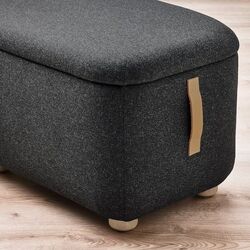 Кресло с пуфом Ikea Oskarshamn (Гуннаред Черно-серый) Thumb